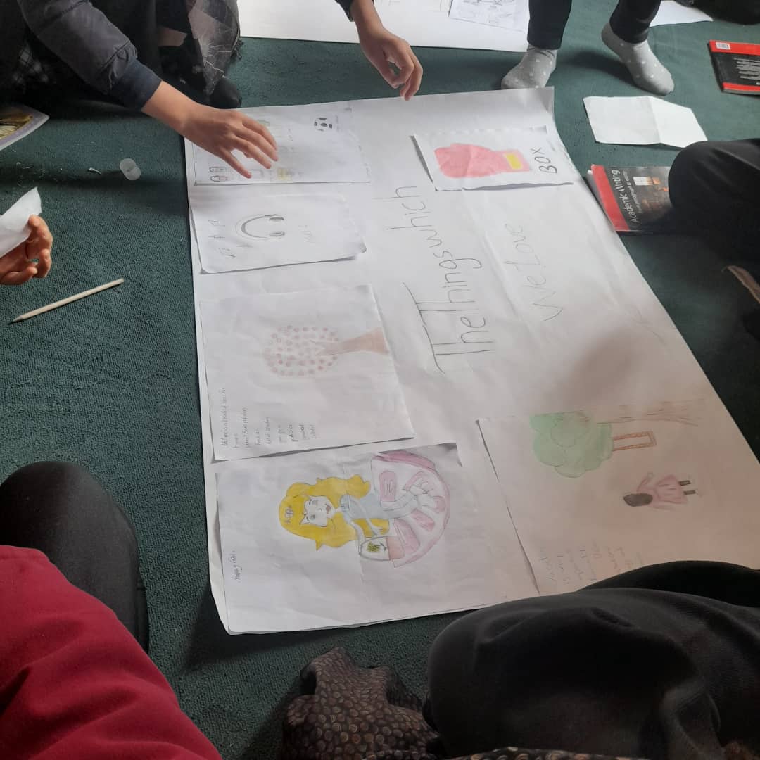 Afghan Girls Drawing